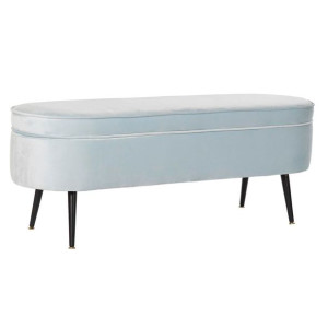 Taboret DKD Home Decor   Czarny Metal Poliester Błękitne niebo