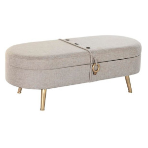 Skrzynia ławka DKD Home Decor Szary Metal Poliester (114 x 44 x 43 cm)