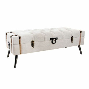 Taboret DKD Home Decor   Beżowy Płótno Drewno MDF (122 x 47 x 43 cm)