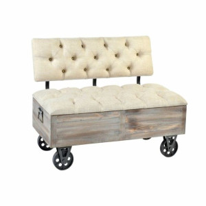 Taboret DKD Home Decor   Jodła Czarny Beżowy Brązowy Poliester