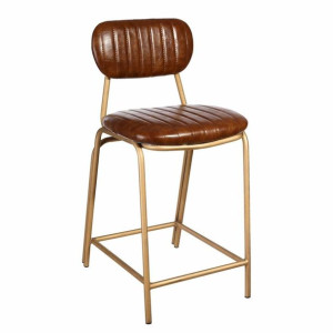 Taboret 42 x 49 x 88 cm Złoty Metal Brązowy Poliuretan
