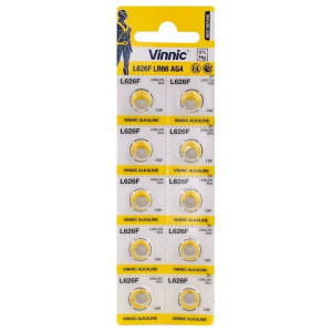 Bateria alkaliczna VINNIC SR66 10 SZTUK AG4 L626F SR626 377 37 1,5V 21 mAh
