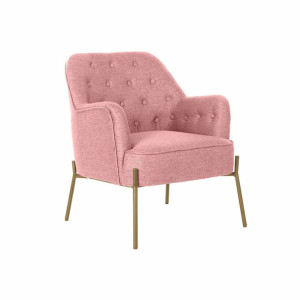 Fotel DKD Home Decor Różowy Złoty Metal Poliester (65 x 73 x 79,5 cm)