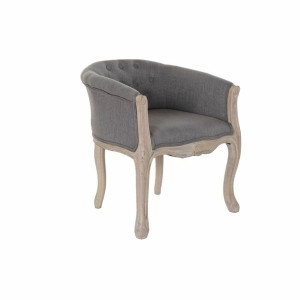 Fotel DKD Home Decor Szary Drewno Poliester (58 x 56 x 69 cm)