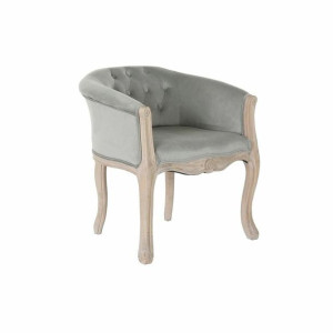 Fotel DKD Home Decor Szary Drewno Poliester (58 x 56 x 69 cm)