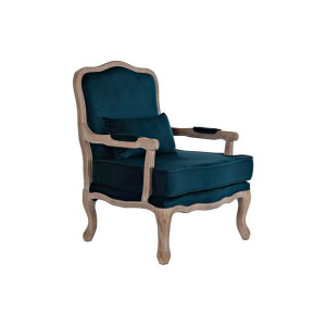 Fotel DKD Home Decor Drewno Brązowy Turkusowy Poliester (70 x 66 x 95,5 cm)