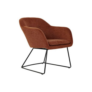 Fotel DKD Home Decor Czarny Metal Płótno Terakota (63 x 64 x 70 cm)