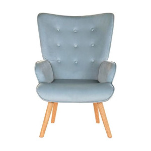 Krzesło DKD Home Decor Naturalny Drewno Poliester Błękitne niebo (67 x 75