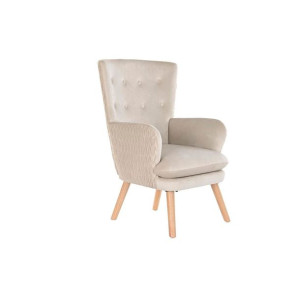 Krzesło DKD Home Decor Naturalny Beżowy Drewno Poliester (67 x 70 x 95 cm)