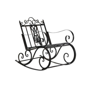Fotel na biegunach DKD Home Decor Czarny Metal Aluminium (63 x 89 x 92 cm)