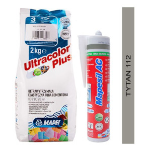 MAPEI fuga ULTRACOLOR PLUS 2kg + silikon MAPESIL AC 112 tytan