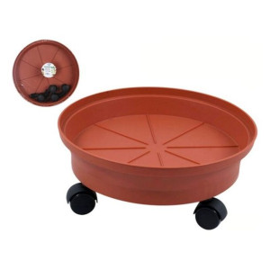 Talerz płaski Green Time Z kółkami Plastikowy Brązowy (Ø 32 cm)