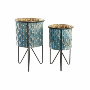 Zestaw doniczek DKD Home Decor Zużyty Metal 30 x 30 x 50 cm (2 Sztuk)