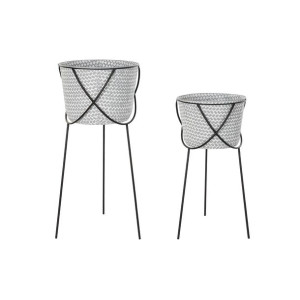 Zestaw garnków DKD Home Decor Czarny Szary Metal Żelazo (37 x 37 x 82 cm)