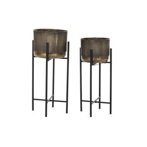 Zestaw garnków DKD Home Decor Czarny Metal Miedź Vintage