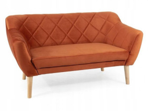 Sofa welurowa KARO 2 cynamonowa, buk do salonu