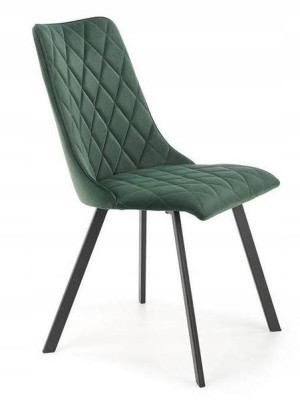 Krzesło tapicerowane K450 welurowe zielony salon