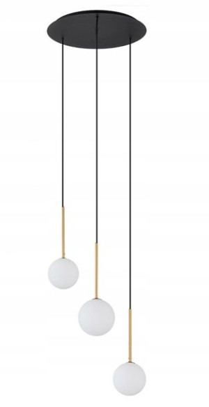 Lampa sufitowa wisząca KARO III złota żyrandol