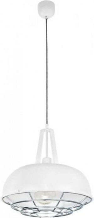 Lampa sufitowa wisząca żyrandol GUARD biała metal