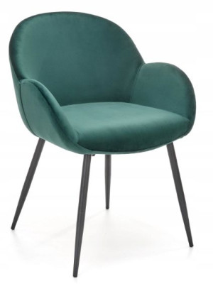 Krzesło tapicerowane welurowe K480 velvet zielony