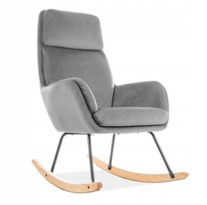 Fotel bujany HOOVER velvet szary