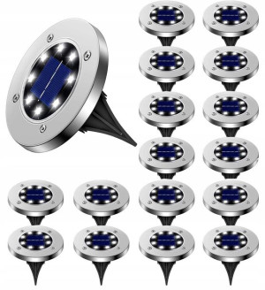 16x Lampy solarne ogrodowe LED gruntowa lampa