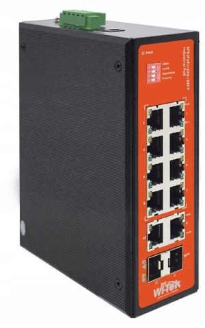 Switch PoE Wi-Tek 12 portów, 8 PoE WI-PS212GF-I