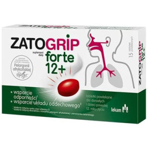 Zatogrip Forte 12+, dla dzieci i dorosłych, tabletki, 15 szt.