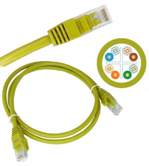 Patchcord U/UTP 6 Alantec RJ45/RJ45 3m żółty x1