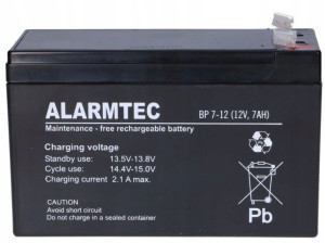Akumulator ŻELOWY ALARMTEC BP 7-12 (12V 7Ah)