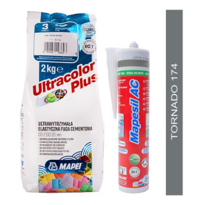 MAPEI fuga ULTRACOLOR PLUS 2kg + silikon MAPESIL AC 174 tornado