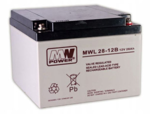 MW Power Akumulator AGM MWL 28-12B 12V 28Ah ŚRUBY