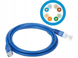 Patchcord U/UTP 5e Alantec RJ-45 1m niebieski x 20