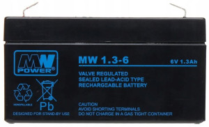 Akumulator awaryjny żelowy MW Power 6V 1,3Ah