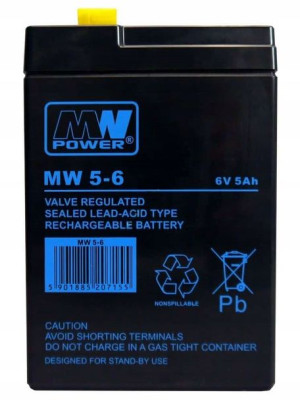 Akumulator awaryjny bezobsługowy AGM MW 5-6 6V 5Ah