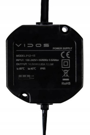 ZASILACZ Vidos 14,5V 0,83A = 12W wodoszczelny IP65