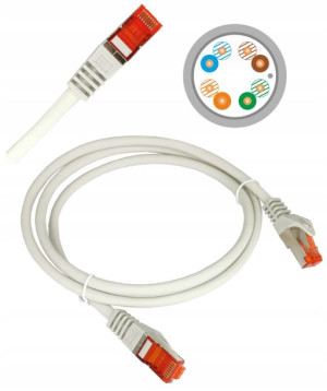 Kabel internetowy ekranowany F/UTP kat5e 0,25m x10