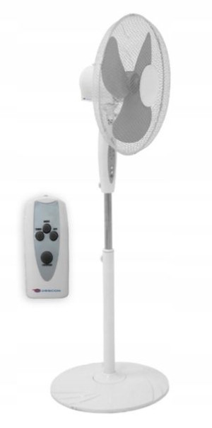 Wentylator Wiatrak Stojący + Pilot 45w Biały Dedra