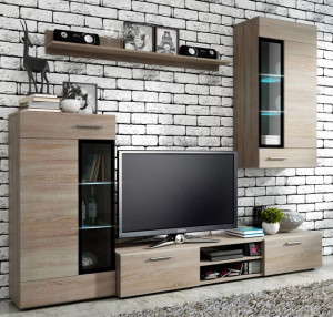 Meblościanka dąb sonoma Tango LED mała