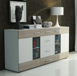 Komoda biała Tango 169x79 cm LED