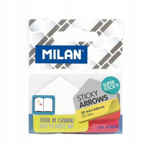 Milan Indeksy transparentne SUPER STICKY strzałki