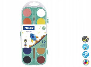 Milan Farby akwarelowe matowe 30 mm 12 pastylek