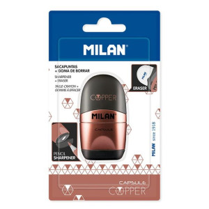 Milan Temperówko - gumka CAPSULE COPPER czarna