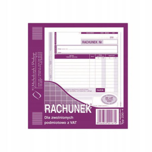 Druk Rachunek 2/3 A5 Dla Zwolnionych Podmiotowo