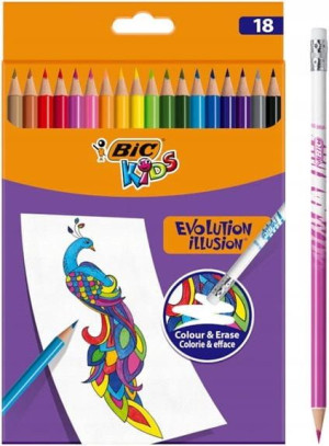 BIC Kredki ołówkowe 18 kol. Evolution ścieralne