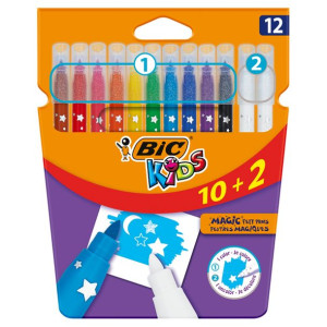 Flamastry Kids Magic Felt Pens 10+2wymazywacz Bic