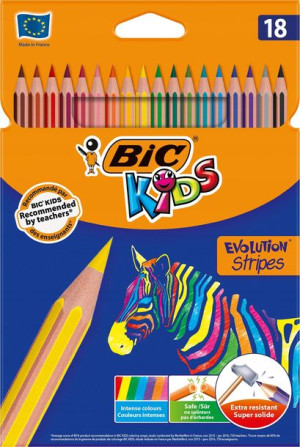 Kredki Kids Eco Evolution Ołówkowe 18szt Bic