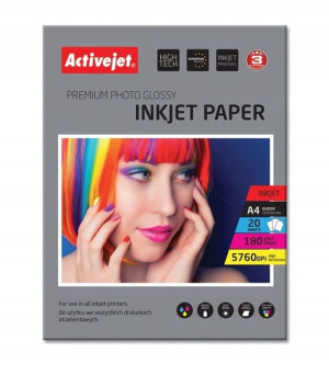 Papier fotograficzny błyszczący Activejet 180G 20