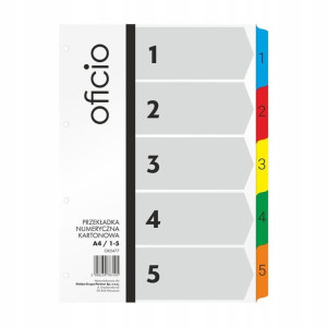 OFICIO Przekładki A4 1-5 laminowane OFICIO