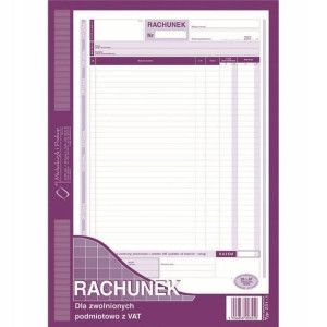 Druk Rachunek A4 Dla Zwolnionych Podmiotowo Z Vat